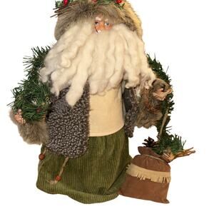 handcrafted, rustic-style Old World style Santa Claus figurine Tree Topper 21”
